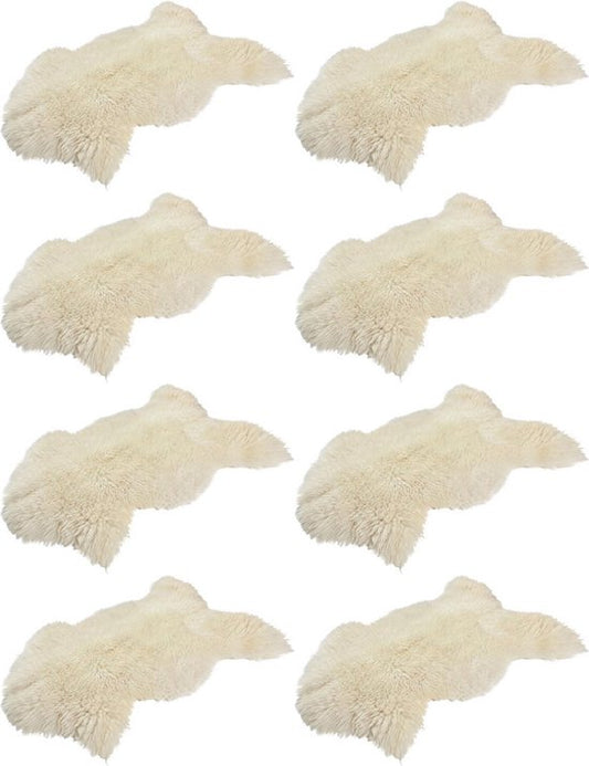 8x Échte Schapenvacht | Natural wit/creme | 85x45cm
