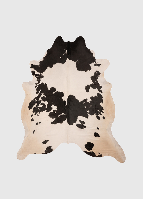 K920 | Cuir de vache unique XL | Noir et blanc | environ 210 x 180 cm