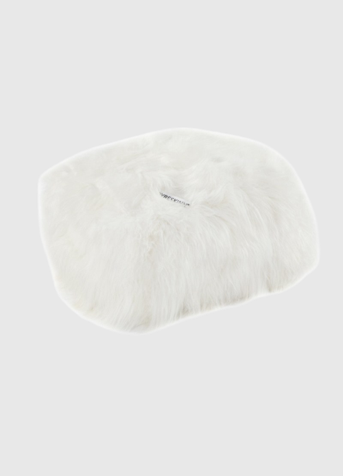 Pouf sheepskin Icelandic | Natural white, square | 60 x 60 x 40cm