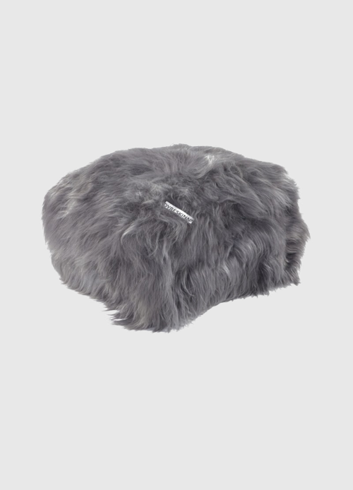 Pouf sheepskin Icelandic | Grey, square | 60x60x40cm