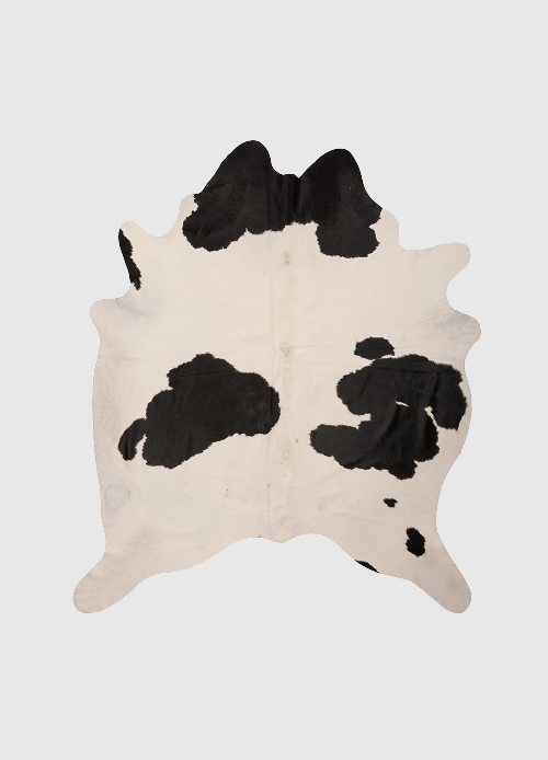 K828 | Cuir de vache unique XL | Noir et blanc | environ 210 x 180 cm