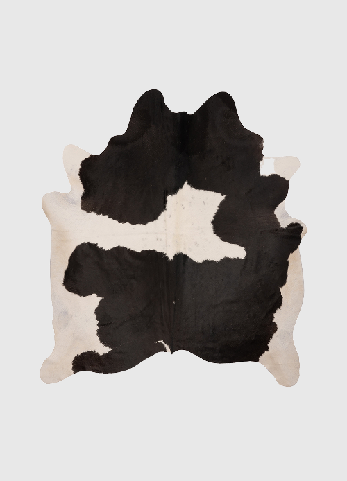 K831 | Cuir de vache unique XL | Noir et blanc | environ 210 x 180 cm