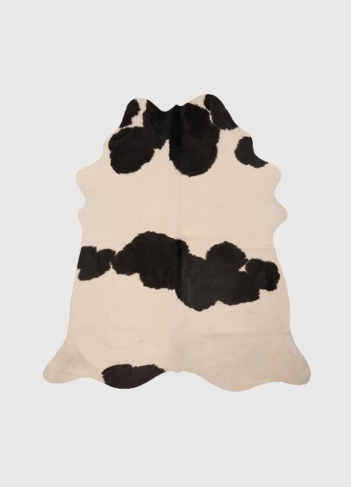 K843 | Cuir de vache unique XL | Noir et blanc | environ 210 x 180 cm