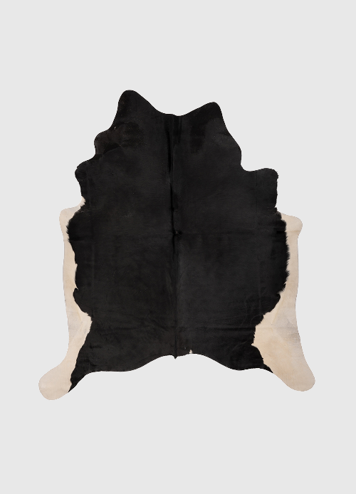 K855 | Cuir de vache unique XL | Noir et blanc | environ 210 x 180 cm