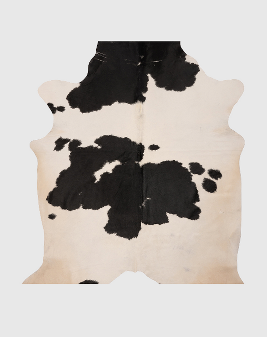 K819 | Cuir de vache unique XL | Noir et blanc | environ 210 x 180 cm