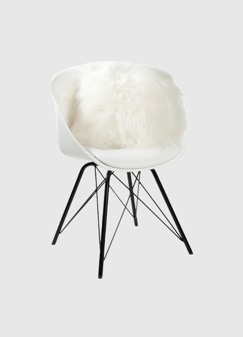 Sierkussen schapenvacht IJslands | Natural wit | 40 x 40cm