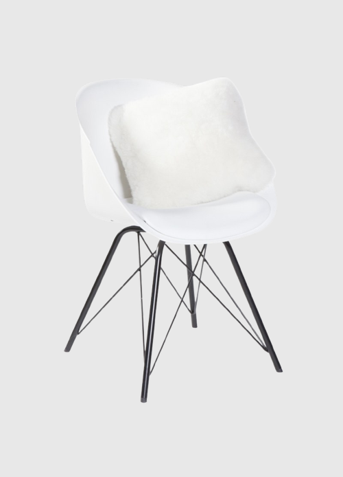 Sierkussen schapenvacht IJslands | Natural wit | 40 x 40cm