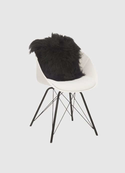 Sierkussen schapenvacht IJslands | Noir naturel | 40 x 40 cm