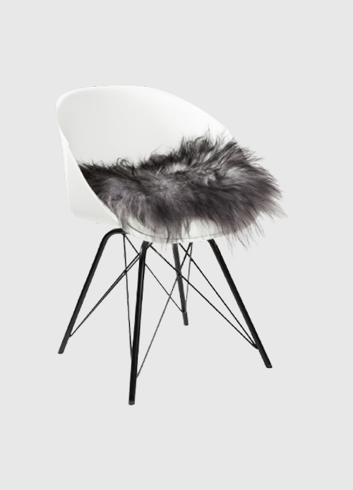Chair cushion sheepskin Icelandic | Melange grey | 37 x 37cm