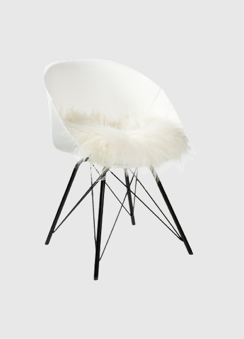 Chair cushion sheepskin patchwork | Natural white | 37 x 37cm