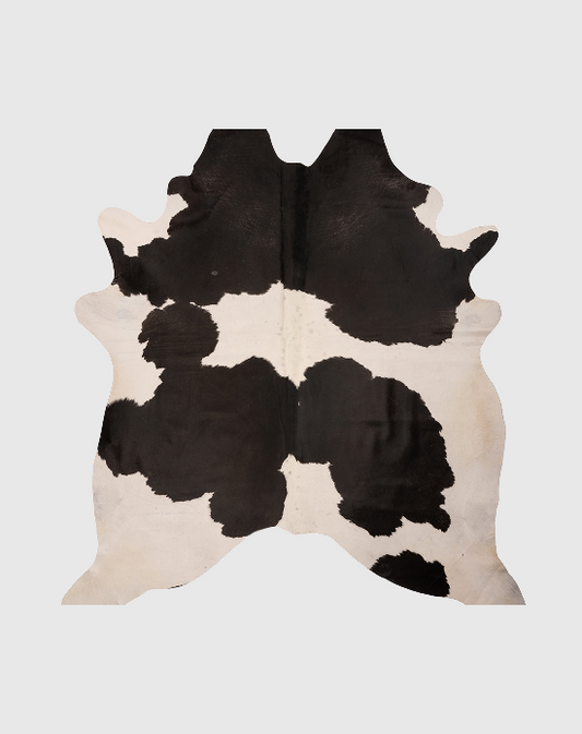 K817 | Cuir de vache unique XL | Noir et blanc | environ 210 x 180 cm