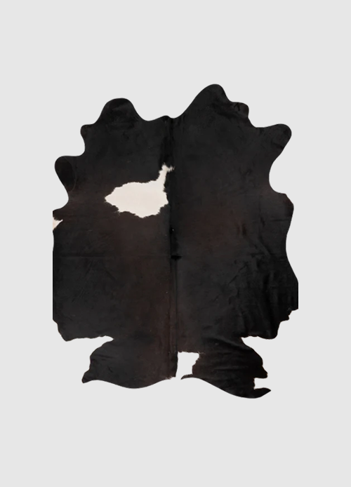 K093 | Cuir de vache unique XL | Noir et blanc | environ 210 x 180 cm
