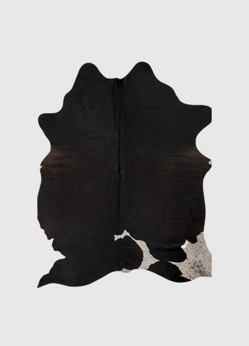 K101 | Cuir de vache unique XL | Noir et blanc | environ 210 x 180 cm