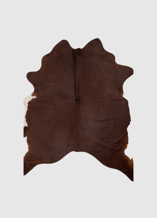 K108 | Cuir de vache unique XL | Bruin-blanc | environ 210 x 180 cm