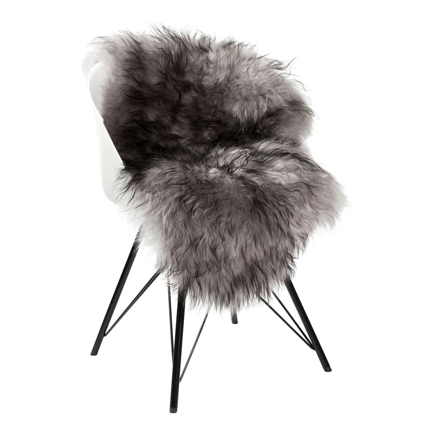 Schapenvacht IJslands melange grijs 90-110cm