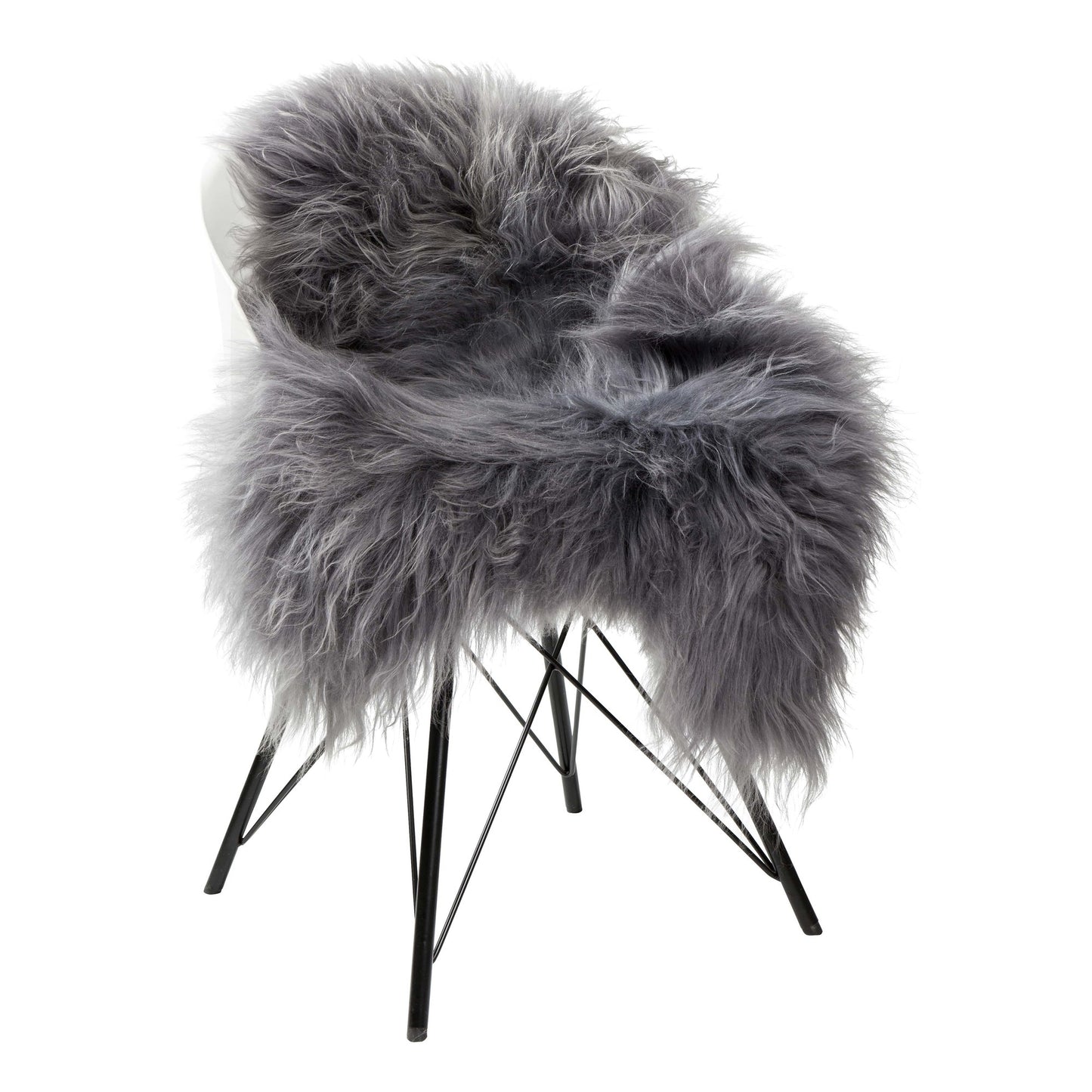 Schapenvacht IJslands donkergrijs 90-110cm