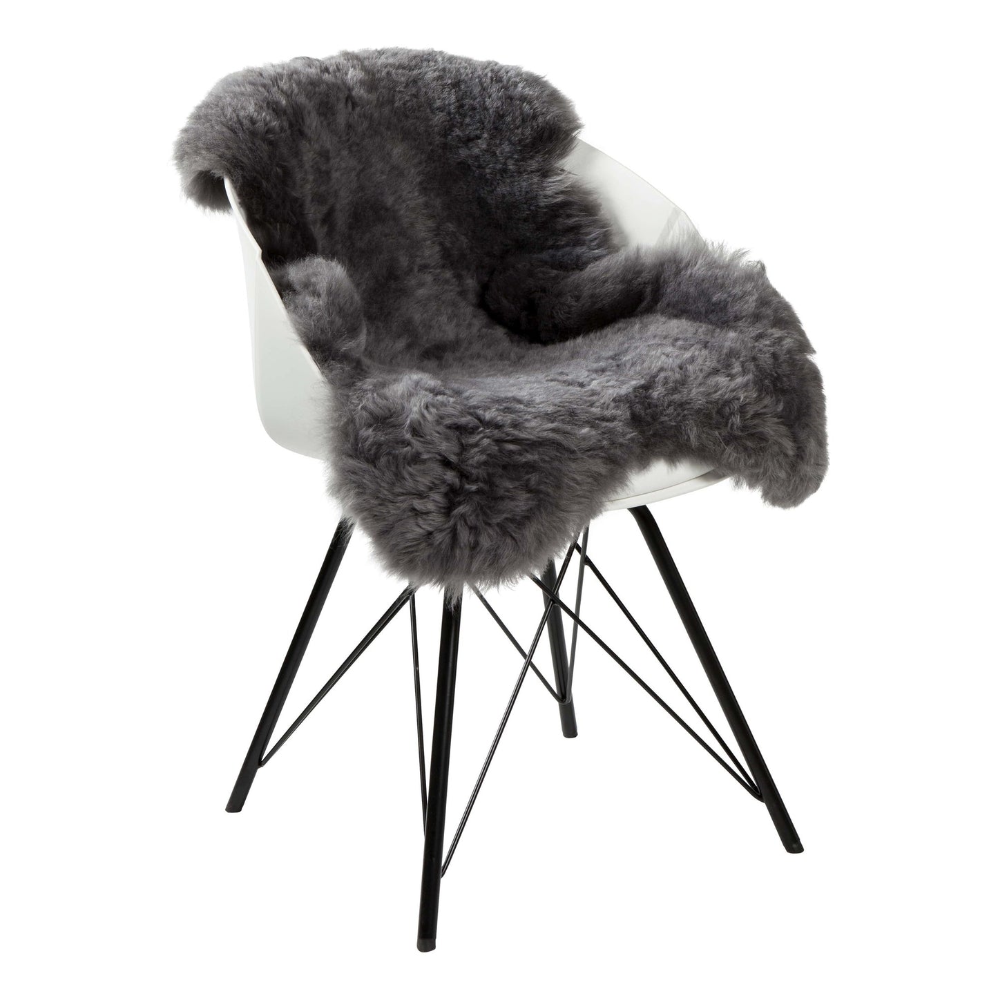 Schapenvacht IJslands kort grijs 90-110cm