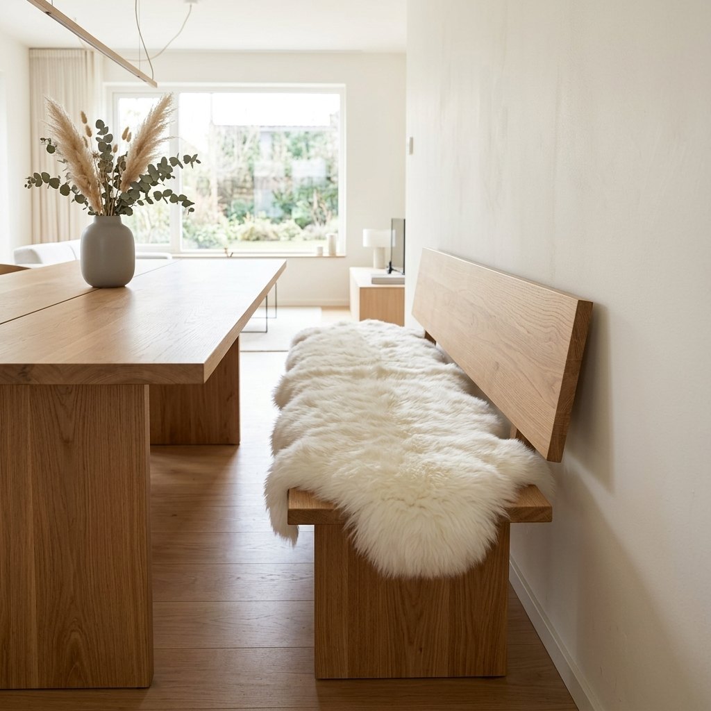 Schapenvacht vloerkleed wit – 2 vachten, in het interieur