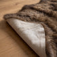 Schapenvacht vloerkleed bruin – 4 vachten, leren onderkant