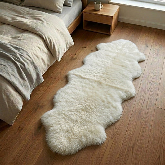 Schapenvacht vloerkleed wit – 2 vachten, sfeerbeeld