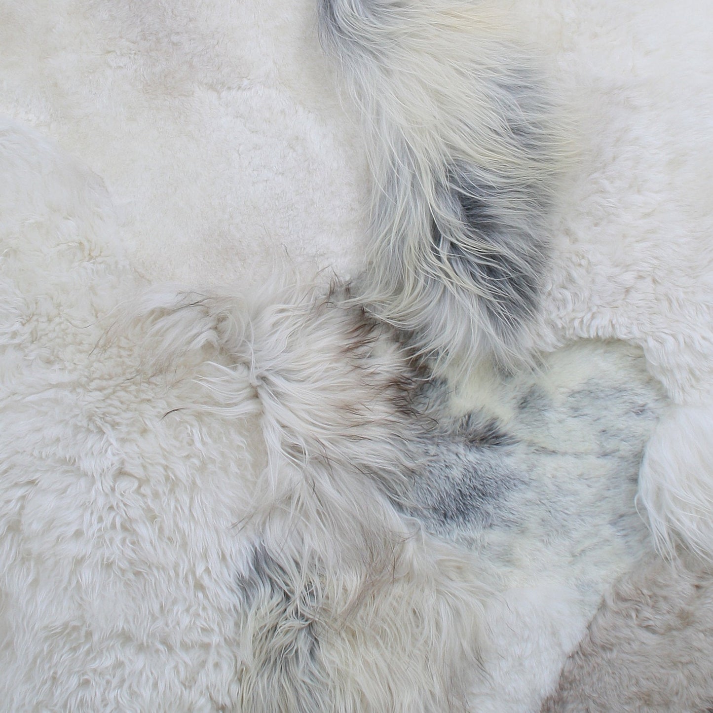 Schapenvacht patchwork tapijt | Natural mix | 180 x 120cm