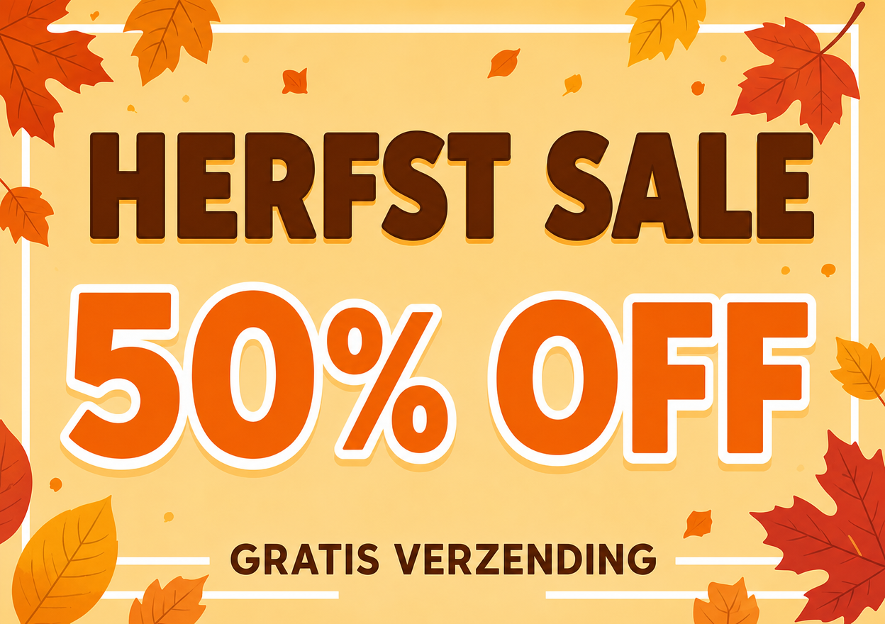 Herfst sale 50% korting en gratis verzending