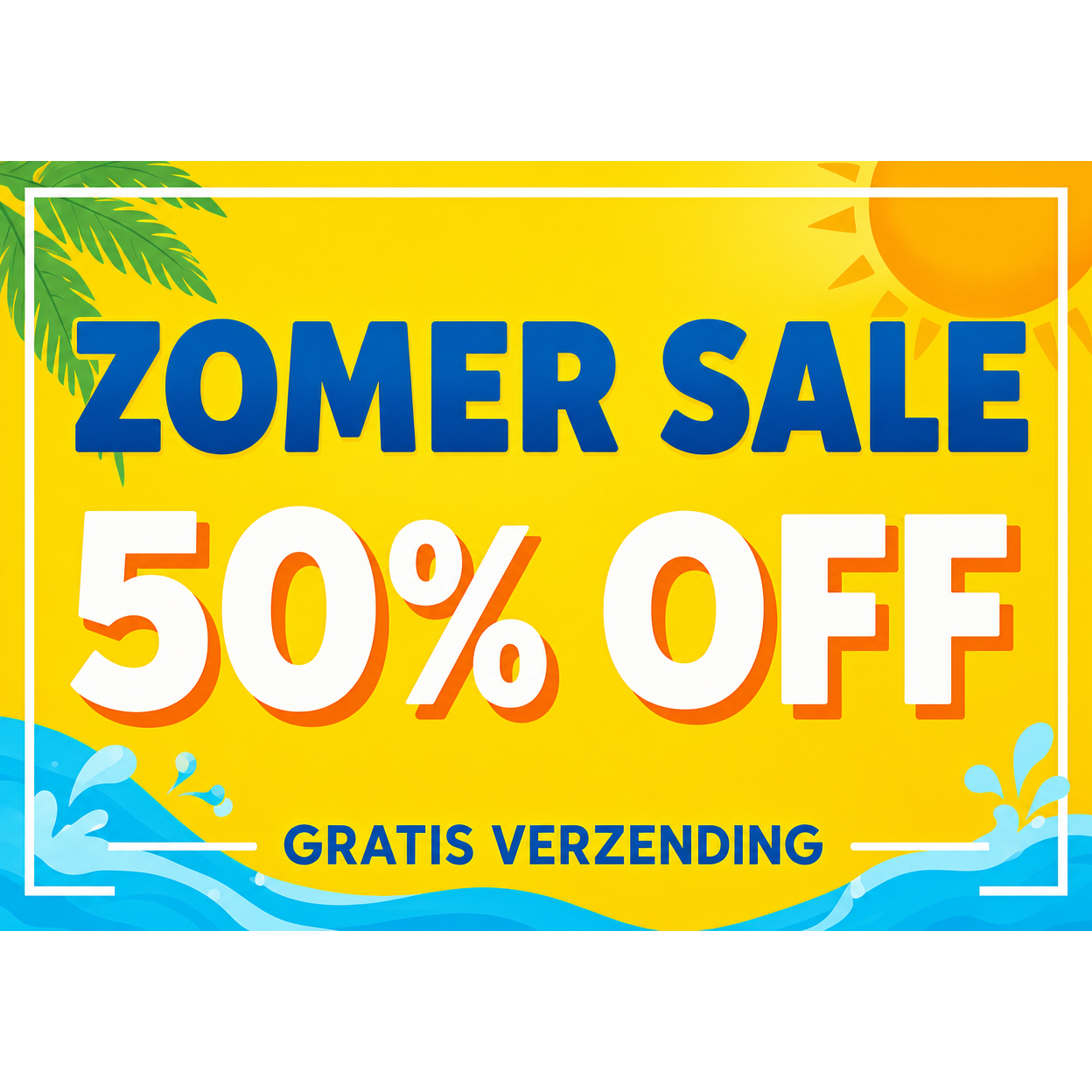 Zomer sale 50% korting en gratis verzending